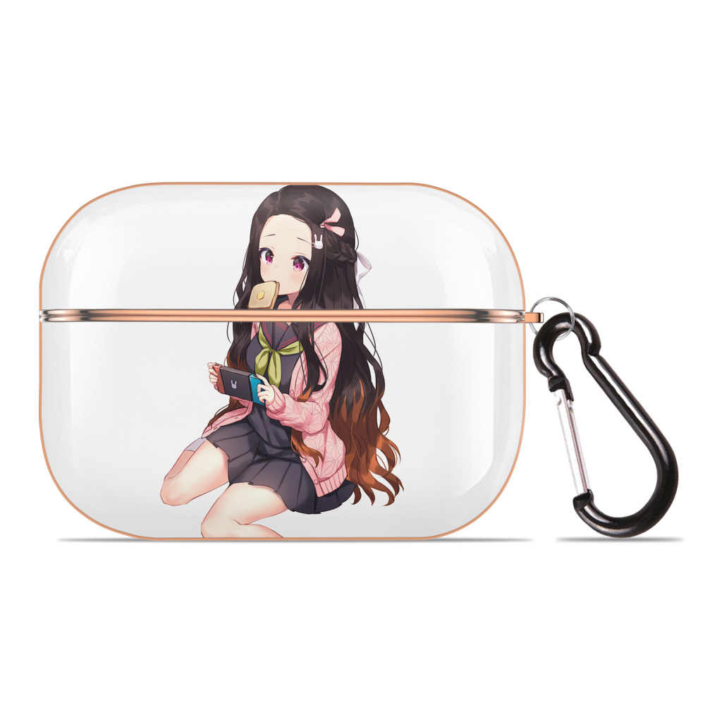 （画像用） 鬼滅の刃（きめつのやいば）竈門 禰󠄀豆子／かまど ねずこ Kamado Nezuko 【AirPods Pro用】ハードシェル保護ケース｜耐衝撃・防指紋・カラビナ付き商品仕様
