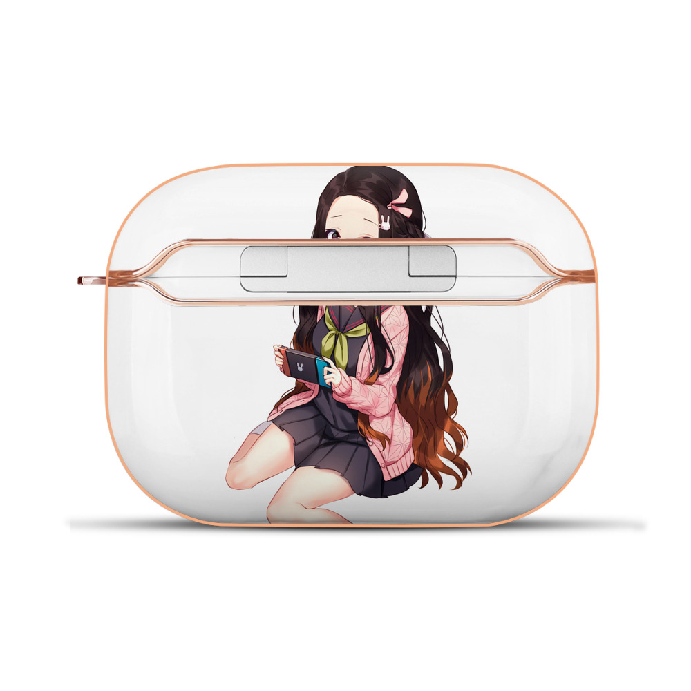 （画像用） 鬼滅の刃（きめつのやいば）竈門 禰󠄀豆子／かまど ねずこ Kamado Nezuko 【AirPods Pro用】ハードシェル保護ケース｜耐衝撃・防指紋・カラビナ付き商品仕様