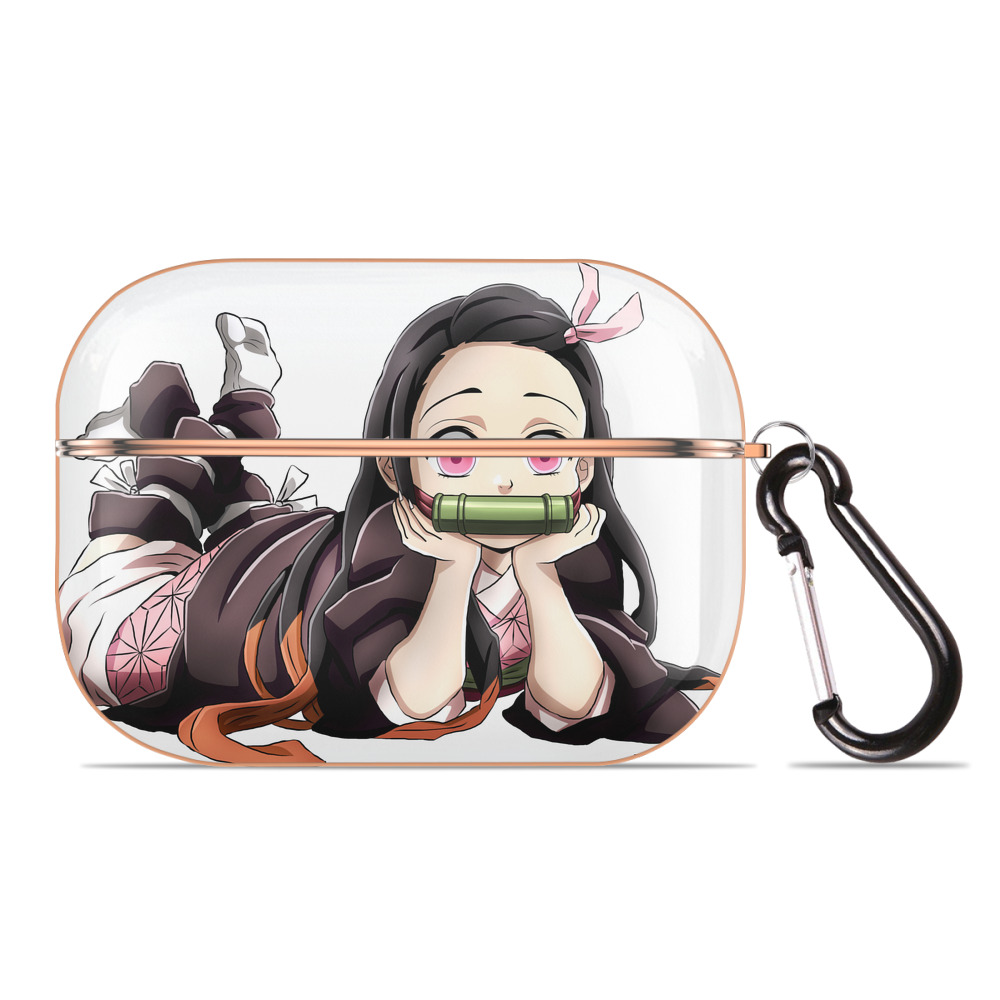 （画像用） 鬼滅の刃（きめつのやいば）竈門 禰󠄀豆子／かまど ねずこ Kamado Nezuko 【AirPods Pro用】ハードシェル保護ケース｜耐衝撃・防指紋・カラビナ付き商品仕様