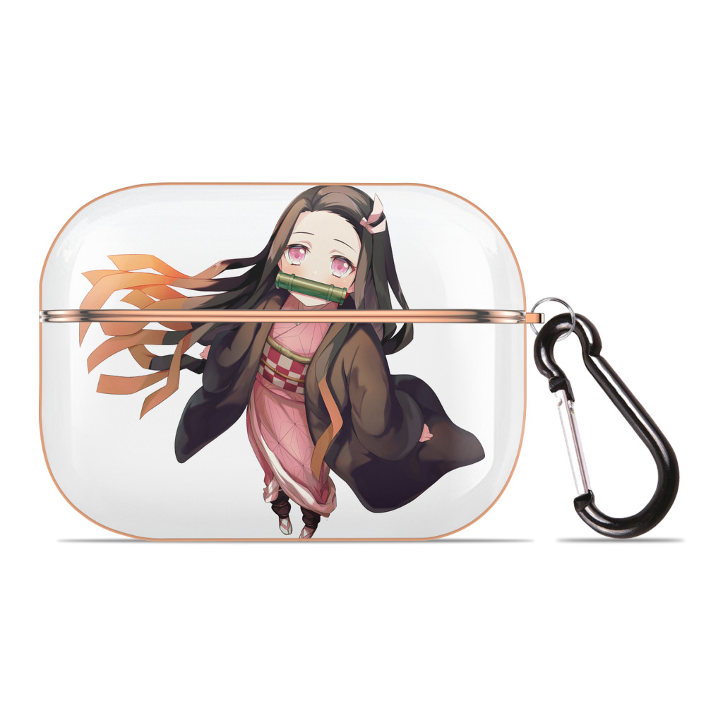 （画像用） 鬼滅の刃（きめつのやいば）竈門 禰󠄀豆子／かまど ねずこ Kamado Nezuko 【AirPods Pro用】ハードシェル保護ケース｜耐衝撃・防指紋・カラビナ付き商品仕様