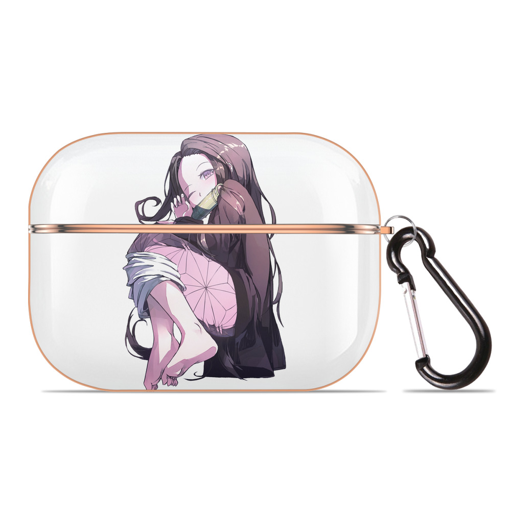 （画像用） 鬼滅の刃（きめつのやいば）竈門 禰󠄀豆子／かまど ねずこ Kamado Nezuko 【AirPods Pro用】ハードシェル保護ケース｜耐衝撃・防指紋・カラビナ付き商品仕様