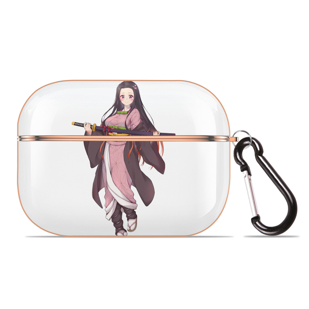 （画像用） 鬼滅の刃（きめつのやいば）竈門 禰󠄀豆子／かまど ねずこ Kamado Nezuko 【AirPods Pro用】ハードシェル保護ケース｜耐衝撃・防指紋・カラビナ付き商品仕様