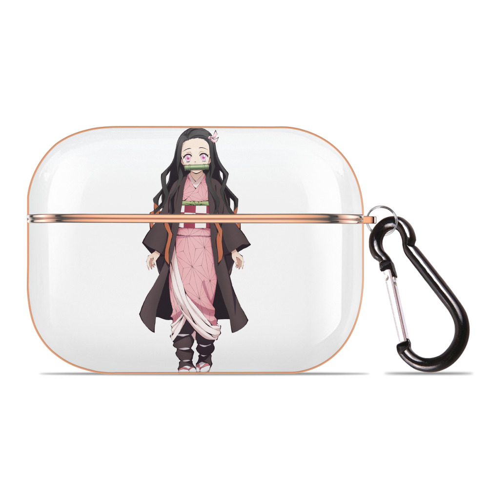（画像用） 鬼滅の刃（きめつのやいば）竈門 禰󠄀豆子／かまど ねずこ Kamado Nezuko 【AirPods Pro用】ハードシェル保護ケース｜耐衝撃・防指紋・カラビナ付き商品仕様