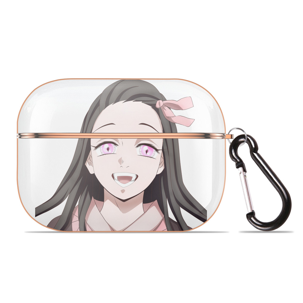 （画像用） 鬼滅の刃（きめつのやいば）竈門 禰󠄀豆子／かまど ねずこ Kamado Nezuko 【AirPods Pro用】ハードシェル保護ケース｜耐衝撃・防指紋・カラビナ付き商品仕様
