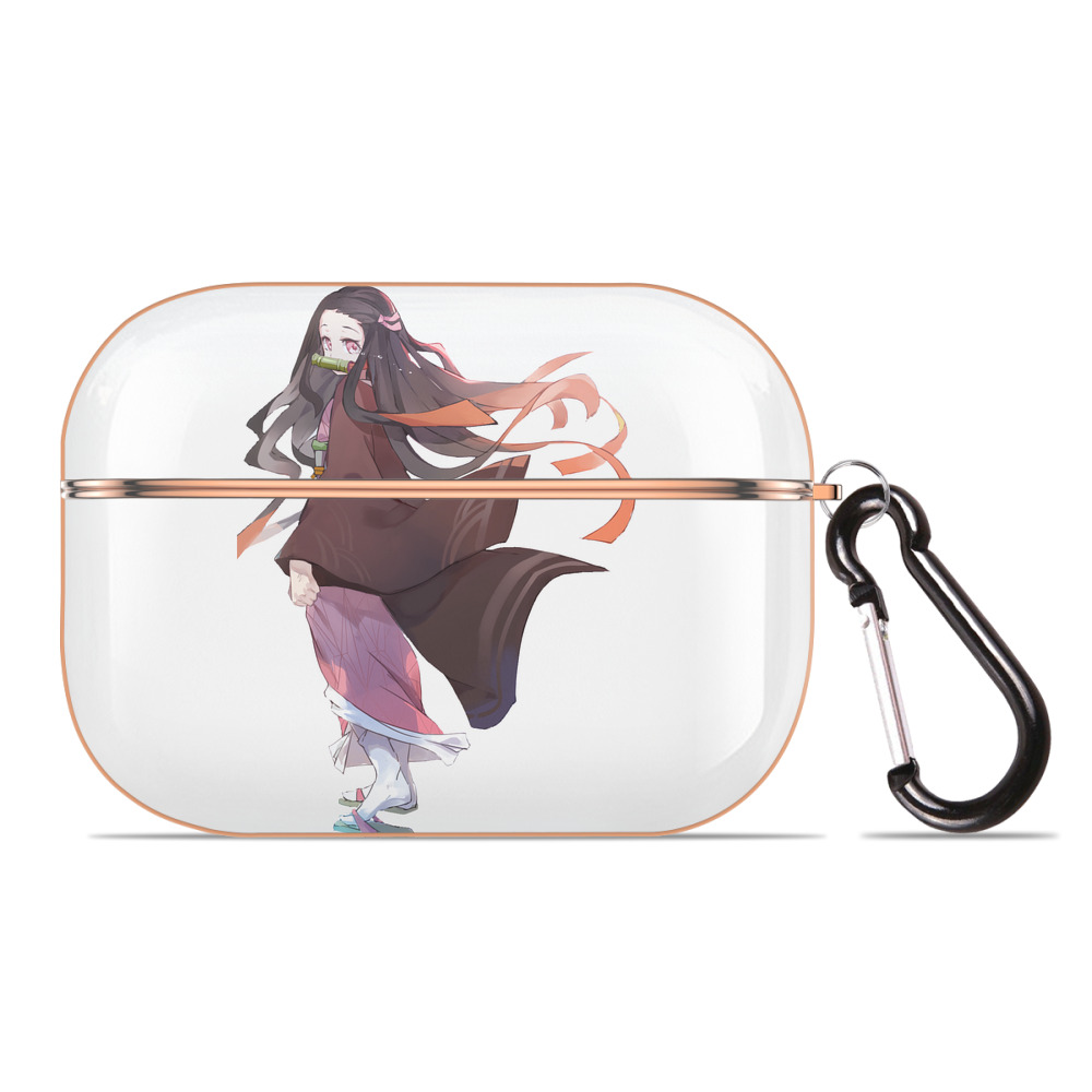 （画像用） 鬼滅の刃（きめつのやいば）竈門 禰󠄀豆子／かまど ねずこ Kamado Nezuko 【AirPods Pro用】ハードシェル保護ケース｜耐衝撃・防指紋・カラビナ付き商品仕様