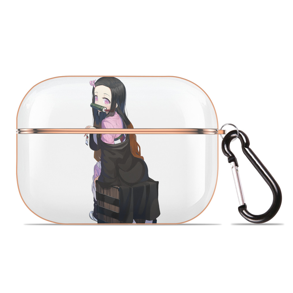 （画像用） 鬼滅の刃（きめつのやいば）竈門 禰󠄀豆子／かまど ねずこ Kamado Nezuko 【AirPods Pro用】ハードシェル保護ケース｜耐衝撃・防指紋・カラビナ付き商品仕様