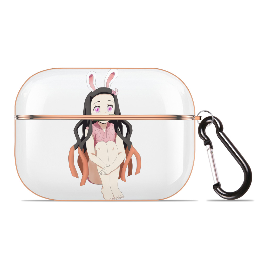（画像用） 鬼滅の刃（きめつのやいば）竈門 禰󠄀豆子／かまど ねずこ Kamado Nezuko 【AirPods Pro用】ハードシェル保護ケース｜耐衝撃・防指紋・カラビナ付き商品仕様