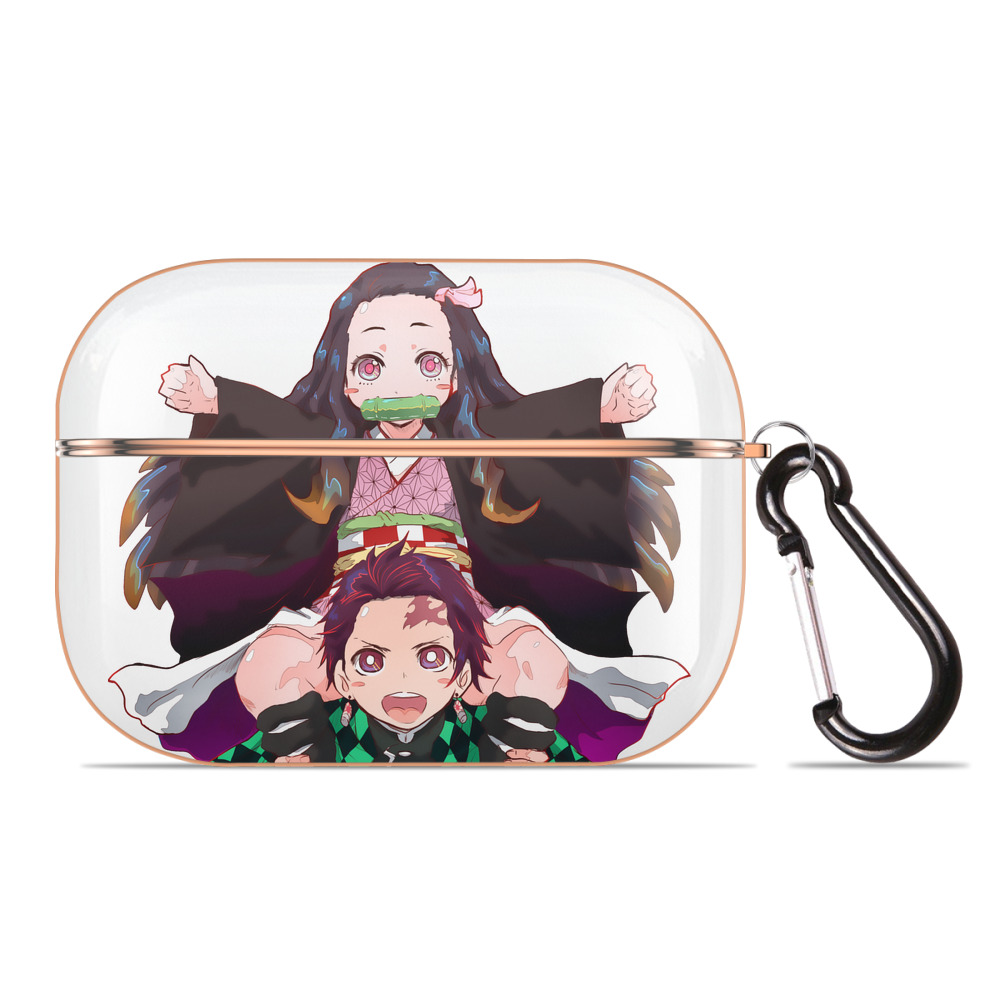（画像用） 鬼滅の刃（きめつのやいば）竈門 禰󠄀豆子／かまど ねずこ Kamado Nezuko 【AirPods Pro用】ハードシェル保護ケース｜耐衝撃・防指紋・カラビナ付き商品仕様