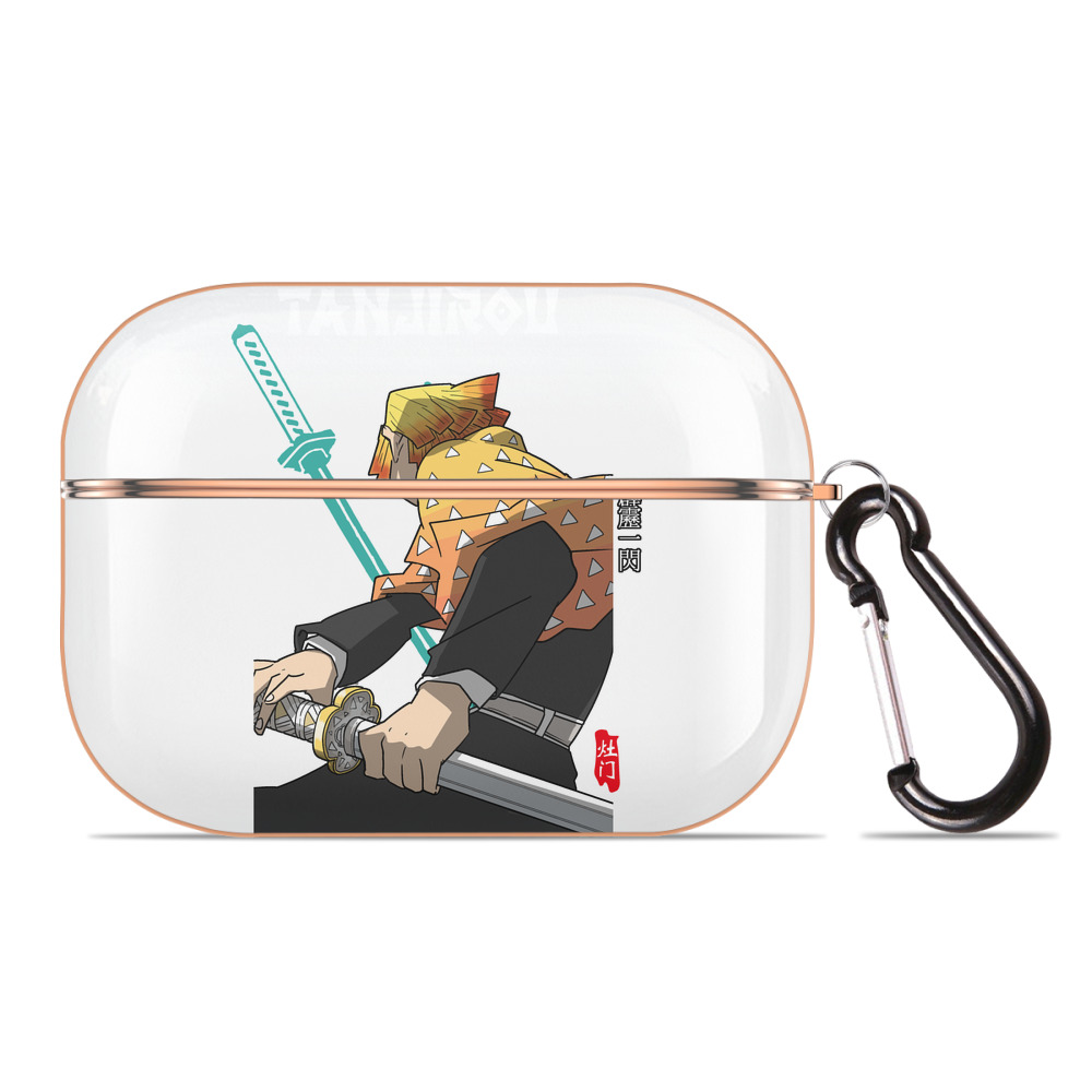 （画像用） 鬼滅の刃（きめつのやいば）我妻 善逸／あがつま ぜんいつ Agatsuma Zenitsu 【AirPods Pro用】ハードシェル保護ケース｜耐衝撃・防指紋・カラビナ付き商品仕様