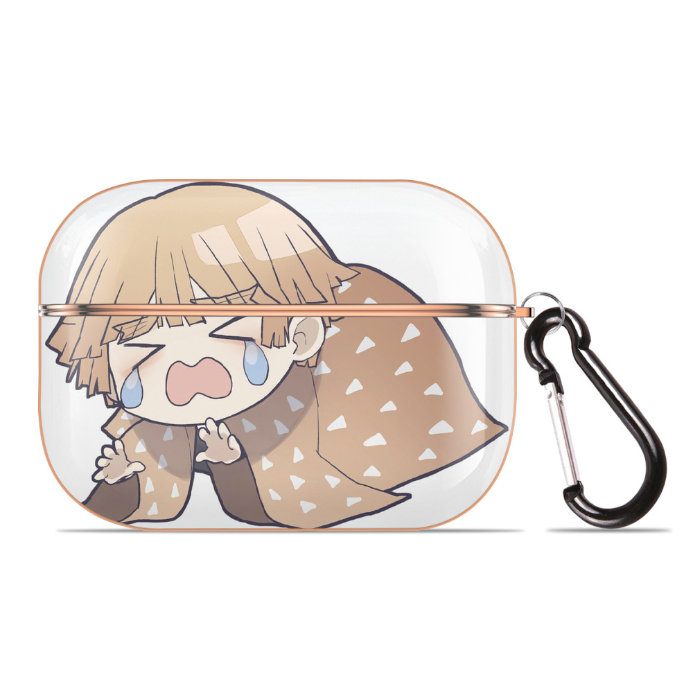 （画像用） 鬼滅の刃（きめつのやいば）我妻 善逸／あがつま ぜんいつ Agatsuma Zenitsu 【AirPods Pro用】ハードシェル保護ケース｜耐衝撃・防指紋・カラビナ付き商品仕様