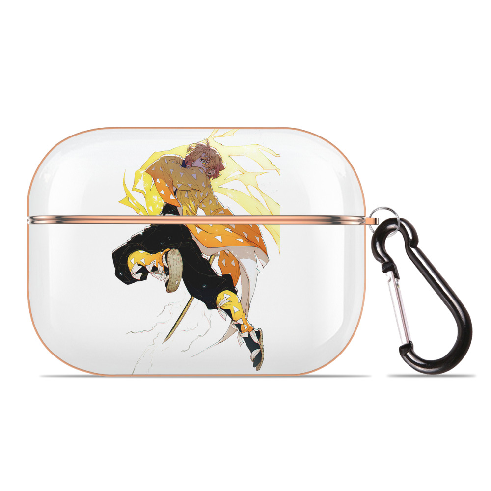 （画像用） 鬼滅の刃（きめつのやいば）我妻 善逸／あがつま ぜんいつ Agatsuma Zenitsu 【AirPods Pro用】ハードシェル保護ケース｜耐衝撃・防指紋・カラビナ付き商品仕様