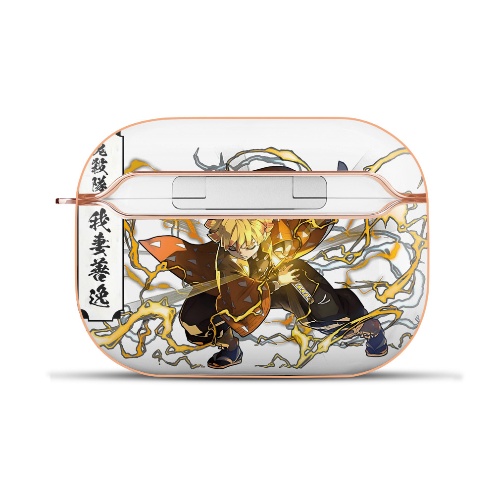 （画像用） 鬼滅の刃（きめつのやいば）我妻 善逸／あがつま ぜんいつ Agatsuma Zenitsu 【AirPods Pro用】ハードシェル保護ケース｜耐衝撃・防指紋・カラビナ付き商品仕様