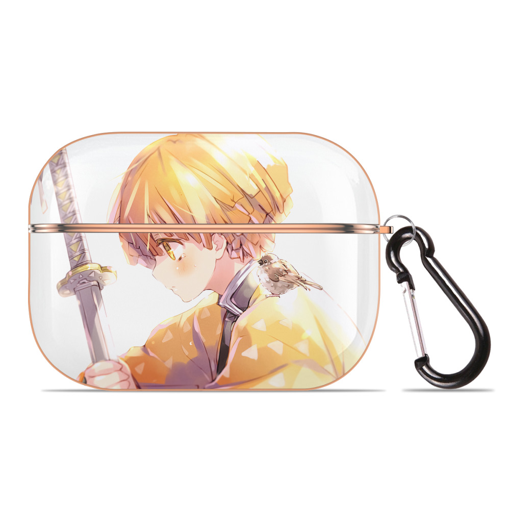 （画像用） 鬼滅の刃（きめつのやいば）我妻 善逸／あがつま ぜんいつ Agatsuma Zenitsu 【AirPods Pro用】ハードシェル保護ケース｜耐衝撃・防指紋・カラビナ付き商品仕様