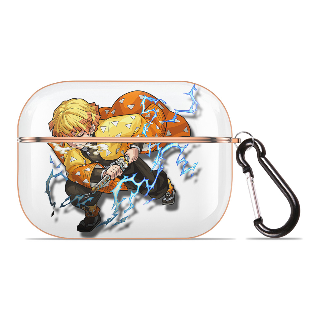 （画像用） 鬼滅の刃（きめつのやいば）我妻 善逸／あがつま ぜんいつ Agatsuma Zenitsu 【AirPods Pro用】ハードシェル保護ケース｜耐衝撃・防指紋・カラビナ付き商品仕様