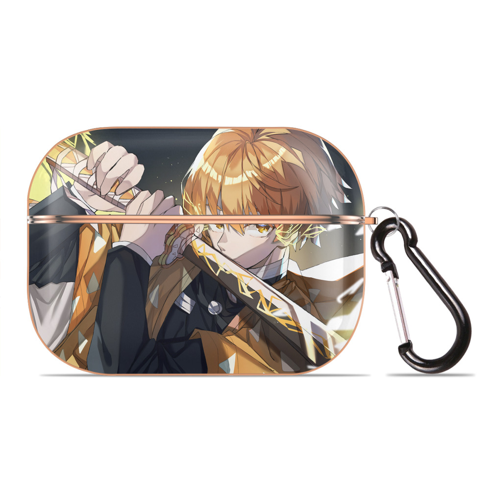 （画像用） 鬼滅の刃（きめつのやいば）我妻 善逸／あがつま ぜんいつ Agatsuma Zenitsu 【AirPods Pro用】ハードシェル保護ケース｜耐衝撃・防指紋・カラビナ付き商品仕様