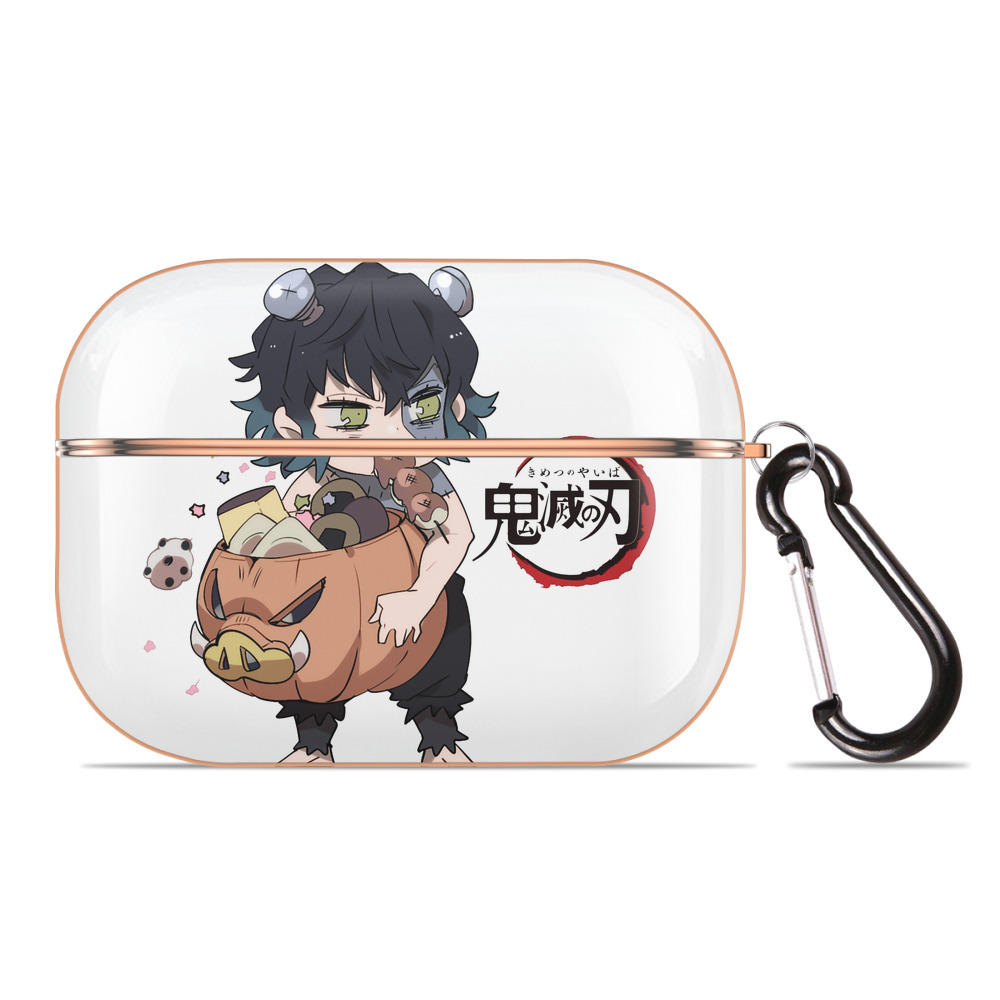 （画像用） 鬼滅の刃（きめつのやいば）嘴平 伊之助／はしびら いのすけ Hashibira Inosuke 【AirPods Pro用】ハードシェル保護ケース｜耐衝撃・防指紋・カラビナ付き商品仕様