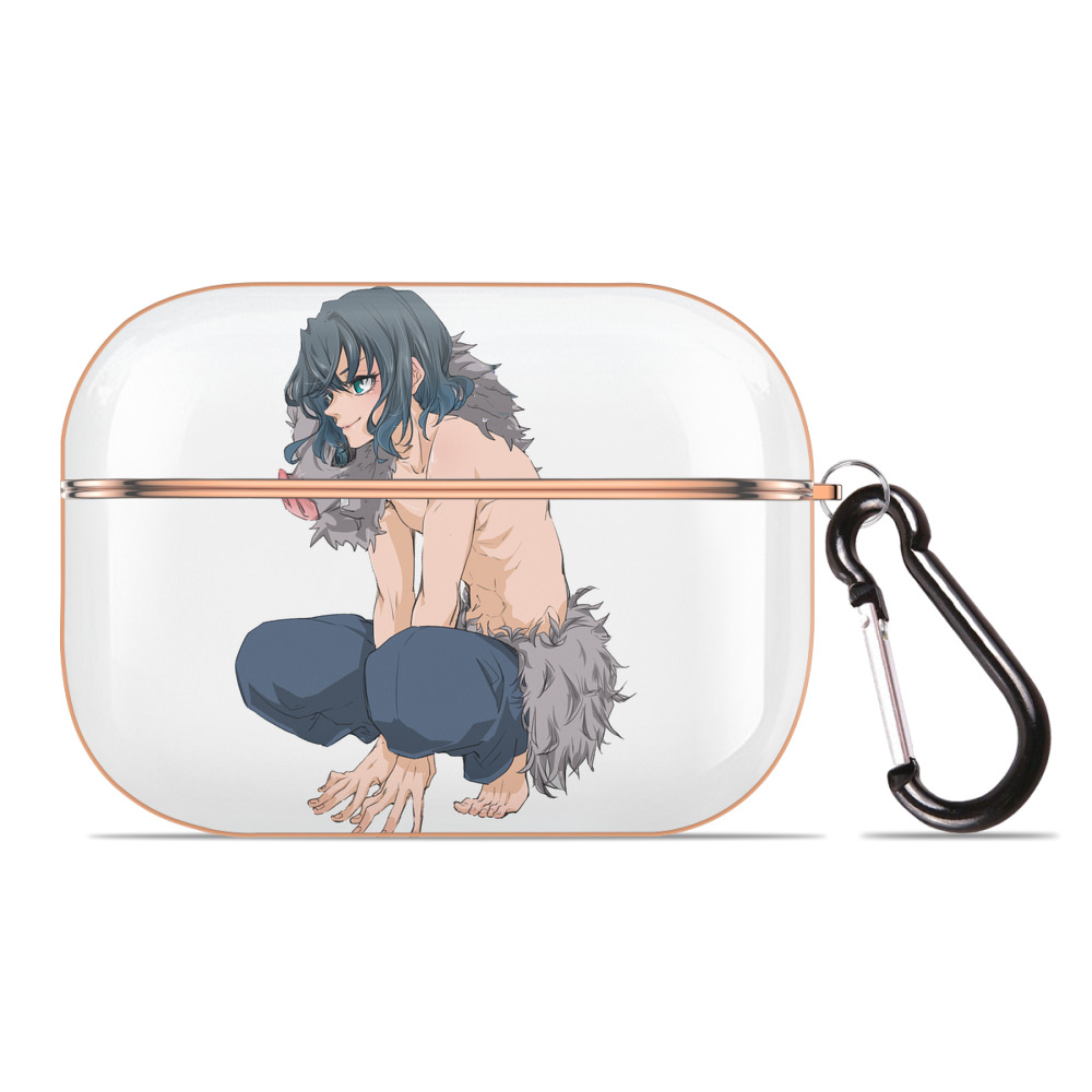 （画像用） 鬼滅の刃（きめつのやいば）嘴平 伊之助／はしびら いのすけ Hashibira Inosuke 【AirPods Pro用】ハードシェル保護ケース｜耐衝撃・防指紋・カラビナ付き商品仕様