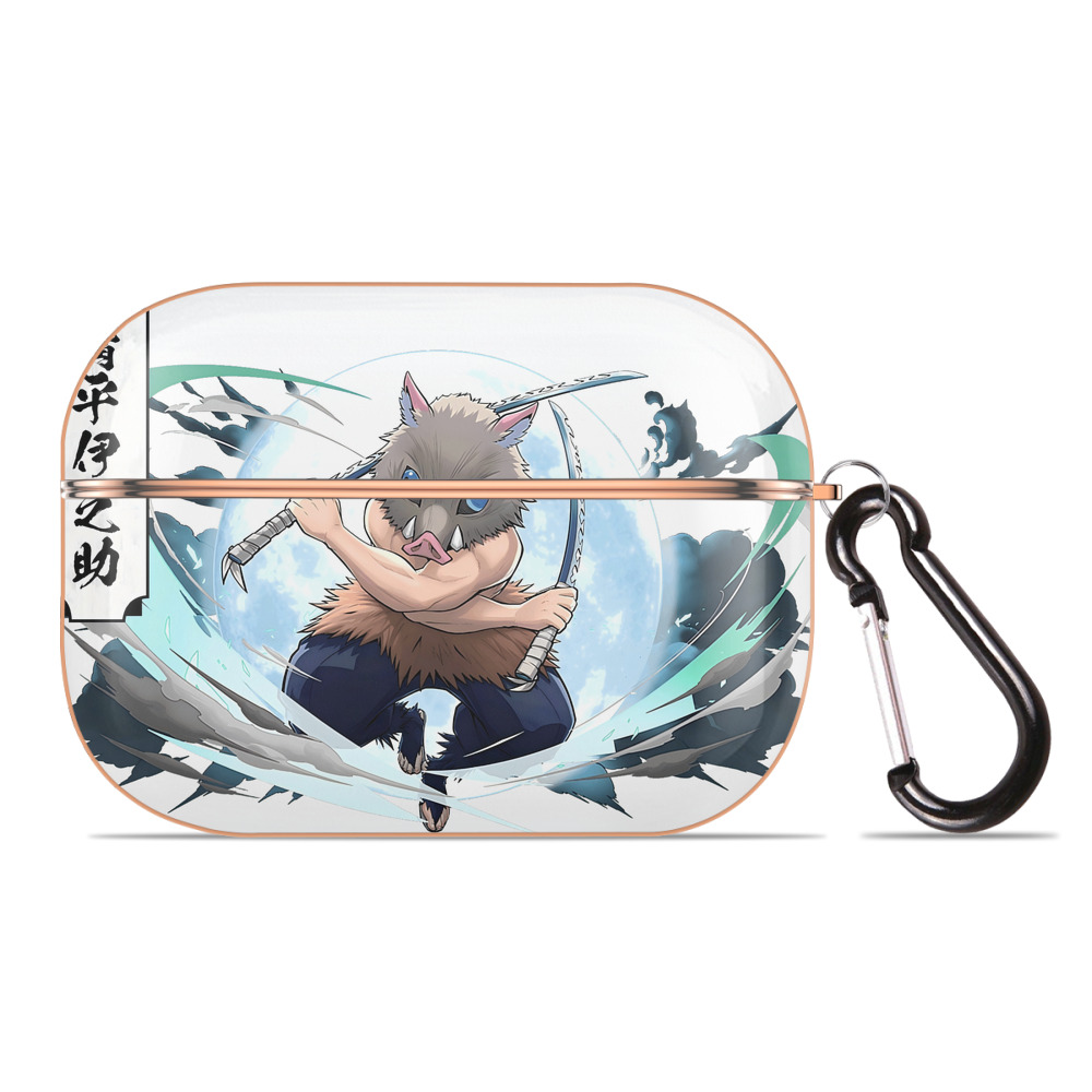 （画像用） 鬼滅の刃（きめつのやいば）嘴平 伊之助／はしびら いのすけ Hashibira Inosuke 【AirPods Pro用】ハードシェル保護ケース｜耐衝撃・防指紋・カラビナ付き商品仕様
