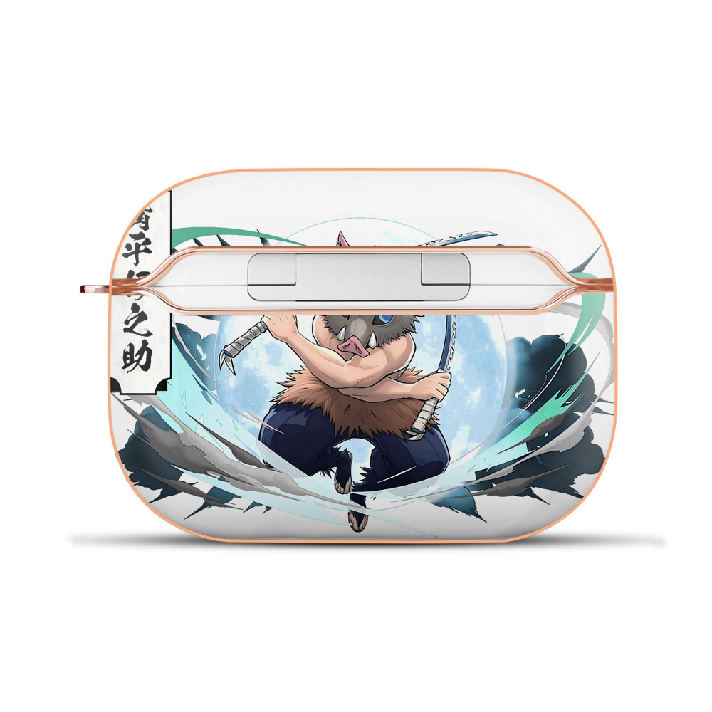 （画像用） 鬼滅の刃（きめつのやいば）嘴平 伊之助／はしびら いのすけ Hashibira Inosuke 【AirPods Pro用】ハードシェル保護ケース｜耐衝撃・防指紋・カラビナ付き商品仕様