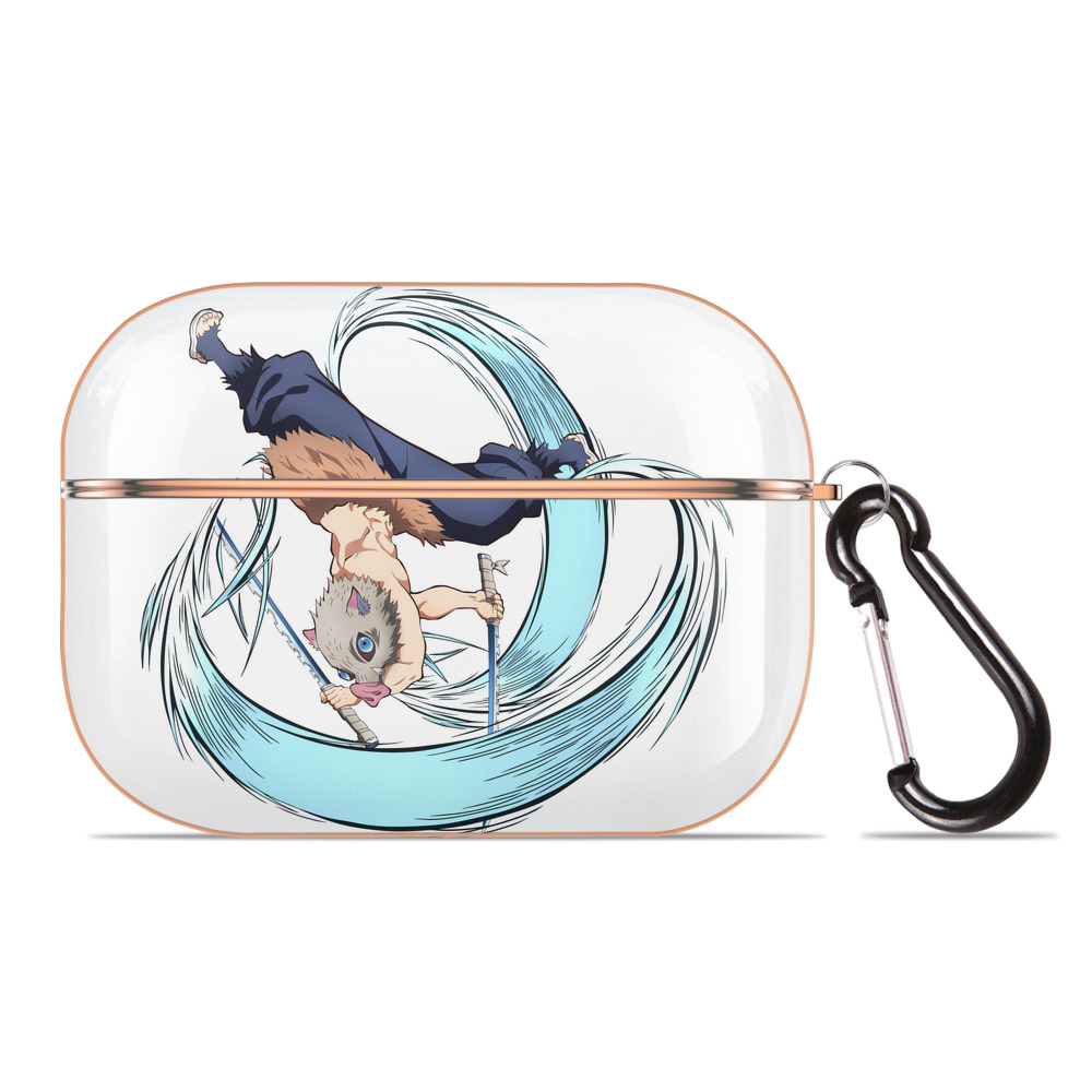 （画像用） 鬼滅の刃（きめつのやいば）嘴平 伊之助／はしびら いのすけ Hashibira Inosuke 【AirPods Pro用】ハードシェル保護ケース｜耐衝撃・防指紋・カラビナ付き商品仕様