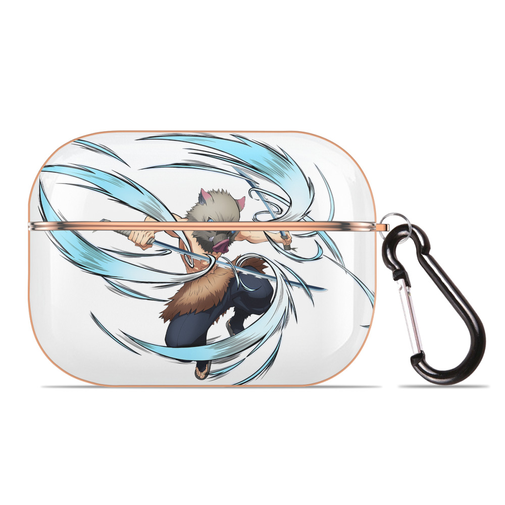 （画像用） 鬼滅の刃（きめつのやいば）嘴平 伊之助／はしびら いのすけ Hashibira Inosuke 【AirPods Pro用】ハードシェル保護ケース｜耐衝撃・防指紋・カラビナ付き商品仕様