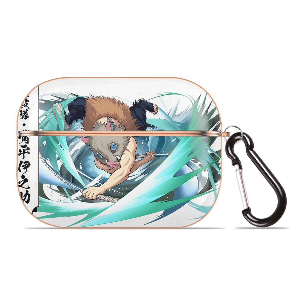 （画像用） 鬼滅の刃（きめつのやいば）嘴平 伊之助／はしびら いのすけ Hashibira Inosuke 【AirPods Pro用】ハードシェル保護ケース｜耐衝撃・防指紋・カラビナ付き商品仕様
