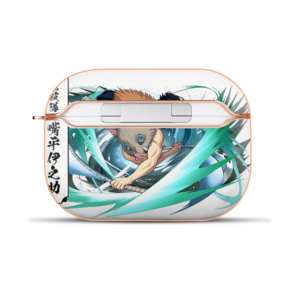 （画像用） 鬼滅の刃（きめつのやいば）嘴平 伊之助／はしびら いのすけ Hashibira Inosuke 【AirPods Pro用】ハードシェル保護ケース｜耐衝撃・防指紋・カラビナ付き商品仕様