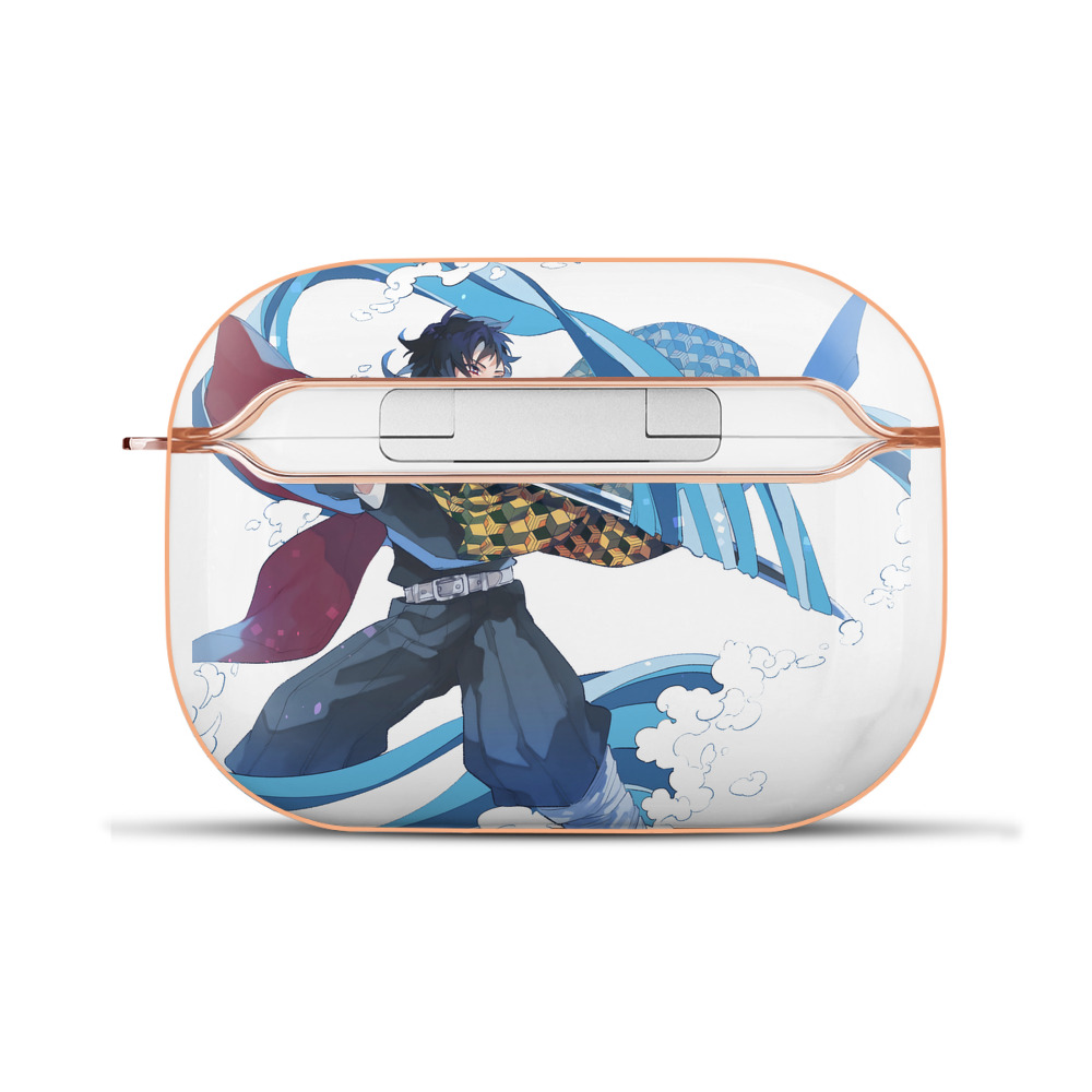 （画像用） 鬼滅の刃（きめつのやいば）水柱-冨岡 義勇／とみおか ぎゆう Tomioka Giyuu 【AirPods Pro用】ハードシェル保護ケース｜耐衝撃・防指紋・カラビナ付き商品仕様