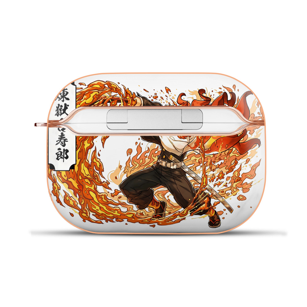 （画像用） 鬼滅の刃（きめつのやいば）炎柱-煉󠄁獄 杏寿郎／れんごく きょうじゅろう Rengoku Kyoujurou 【AirPods Pro用】ハードシェル保護ケース｜耐衝撃・防指紋・カラビナ付き商品仕様