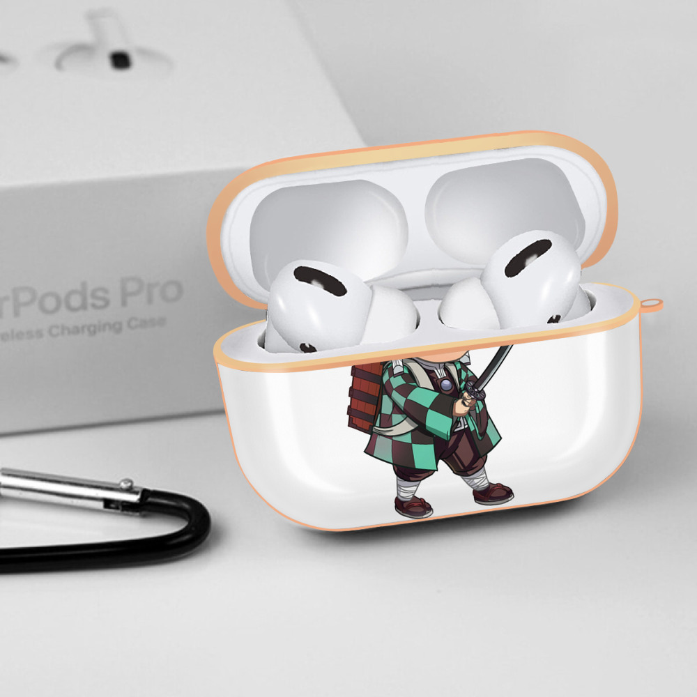 鬼滅の刃 竈門 炭治郎／かまど たんじろう Kamado Tanjirou 【AirPods Pro用】ハードシェル保護ケース｜耐衝撃・防指紋・カラビナ付き商品仕様
