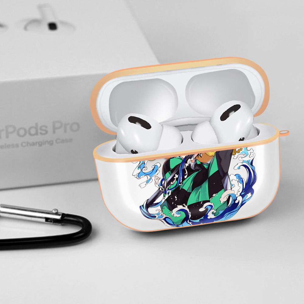 鬼滅の刃 竈門 炭治郎／かまど たんじろう Kamado Tanjirou 【AirPods Pro用】ハードシェル保護ケース｜耐衝撃・防指紋・カラビナ付き商品仕様