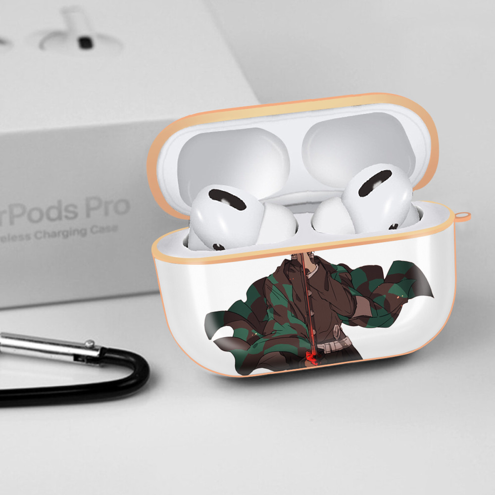 鬼滅の刃 竈門 炭治郎／かまど たんじろう Kamado Tanjirou 【AirPods Pro用】ハードシェル保護ケース｜耐衝撃・防指紋・カラビナ付き商品仕様