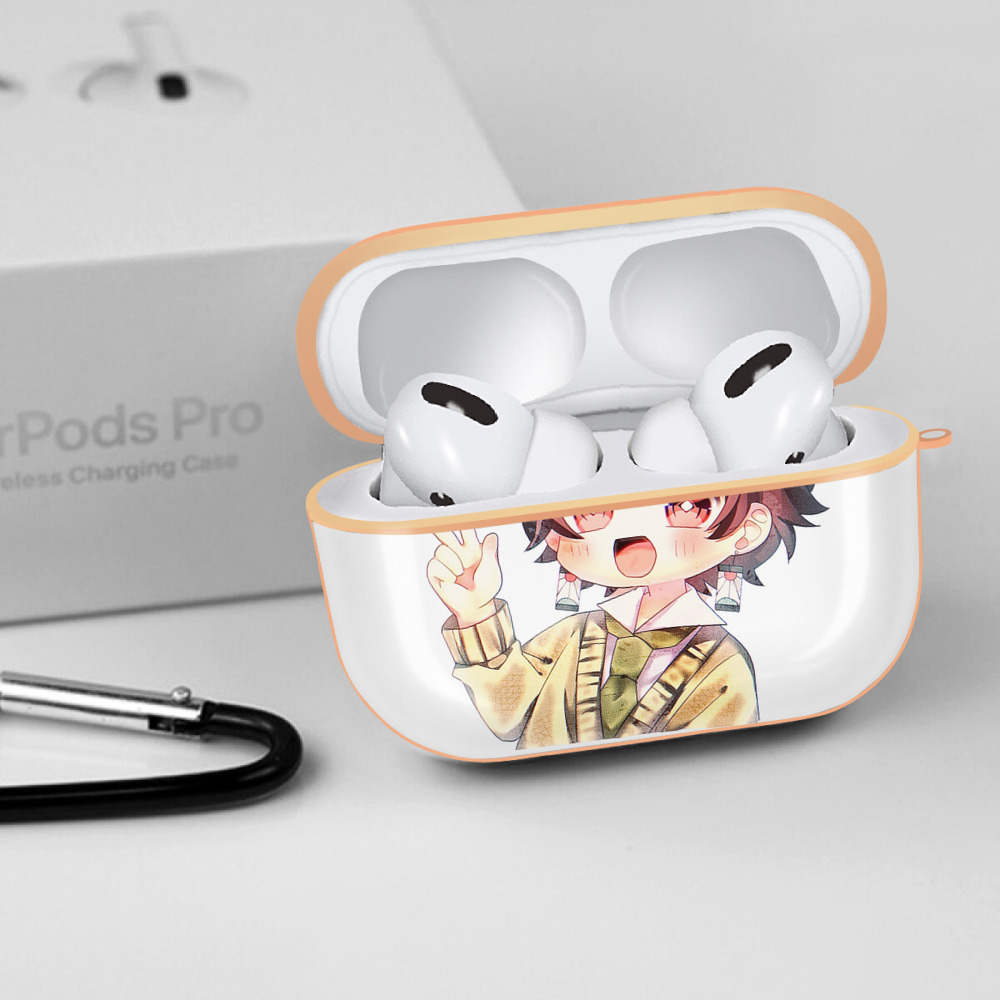 鬼滅の刃 竈門 炭治郎／かまど たんじろう Kamado Tanjirou 【AirPods Pro用】ハードシェル保護ケース｜耐衝撃・防指紋・カラビナ付き商品仕様