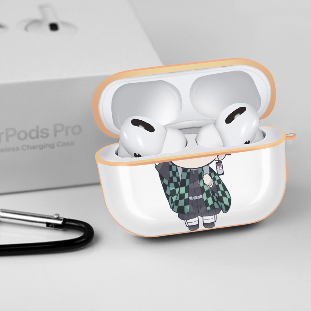 鬼滅の刃 竈門 炭治郎／かまど たんじろう Kamado Tanjirou 【AirPods Pro用】ハードシェル保護ケース｜耐衝撃・防指紋・カラビナ付き商品仕様
