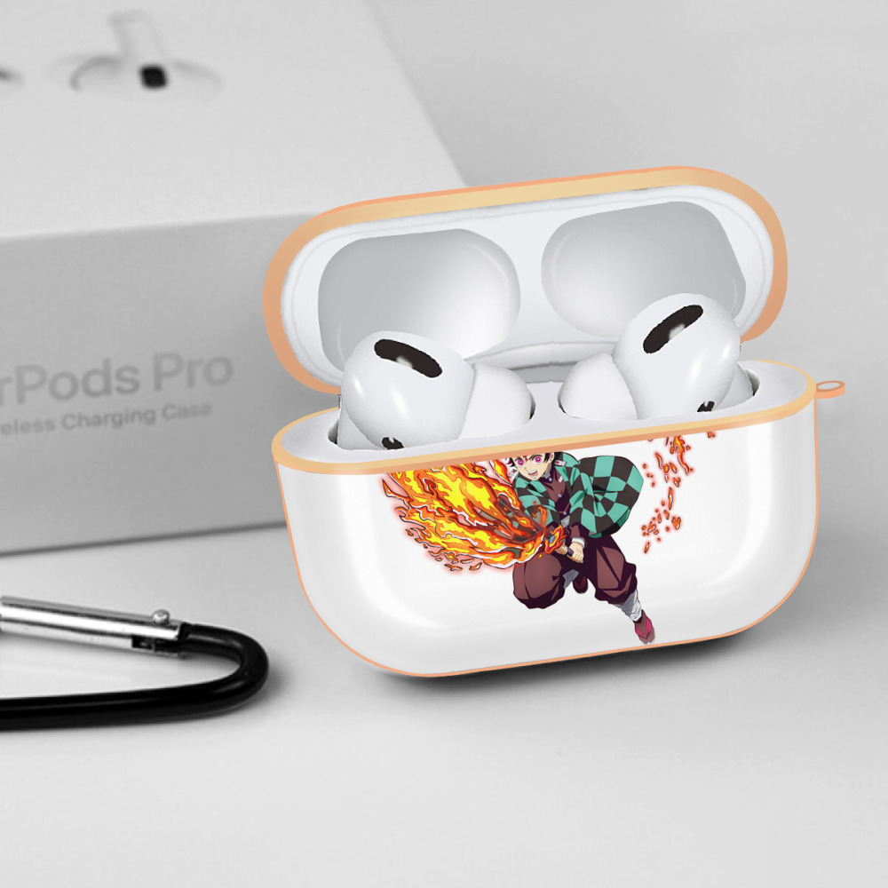 鬼滅の刃 竈門 炭治郎／かまど たんじろう Kamado Tanjirou 【AirPods Pro用】ハードシェル保護ケース｜耐衝撃・防指紋・カラビナ付き商品仕様