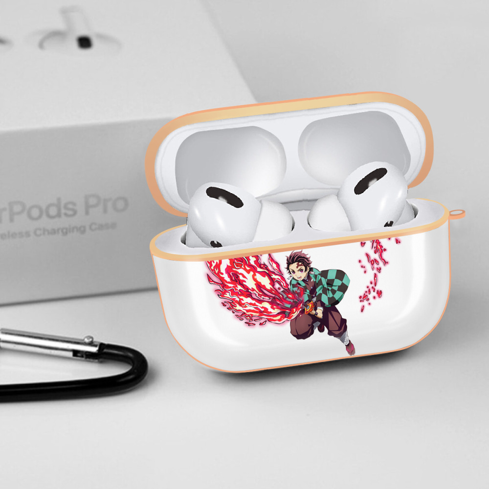 鬼滅の刃 竈門 炭治郎／かまど たんじろう Kamado Tanjirou 【AirPods Pro用】ハードシェル保護ケース｜耐衝撃・防指紋・カラビナ付き商品仕様