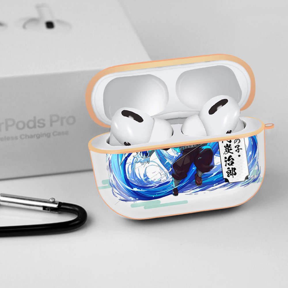 鬼滅の刃 竈門 炭治郎／かまど たんじろう Kamado Tanjirou 【AirPods Pro用】ハードシェル保護ケース｜耐衝撃・防指紋・カラビナ付き商品仕様