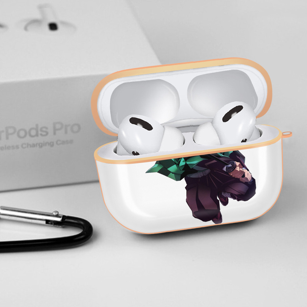 鬼滅の刃 竈門 炭治郎／かまど たんじろう Kamado Tanjirou 【AirPods Pro用】ハードシェル保護ケース｜耐衝撃・防指紋・カラビナ付き商品仕様