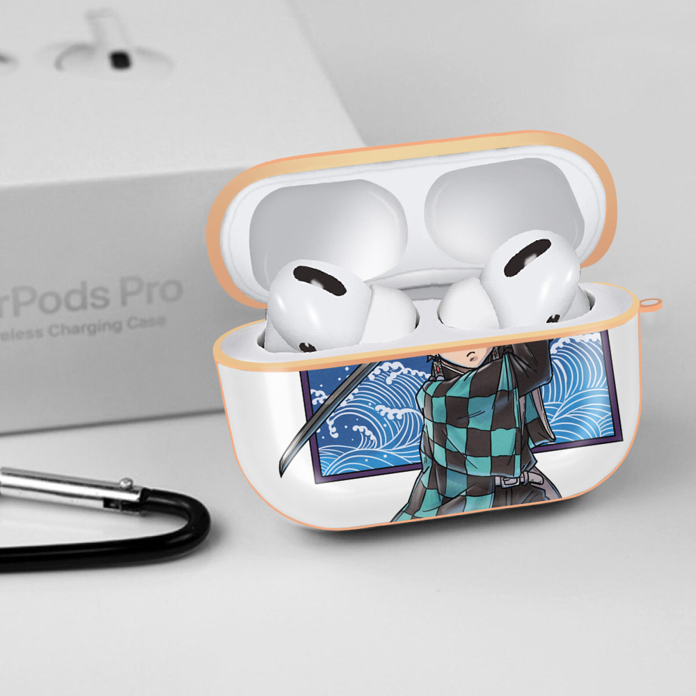 鬼滅の刃 竈門 炭治郎／かまど たんじろう Kamado Tanjirou 【AirPods Pro用】ハードシェル保護ケース｜耐衝撃・防指紋・カラビナ付き商品仕様