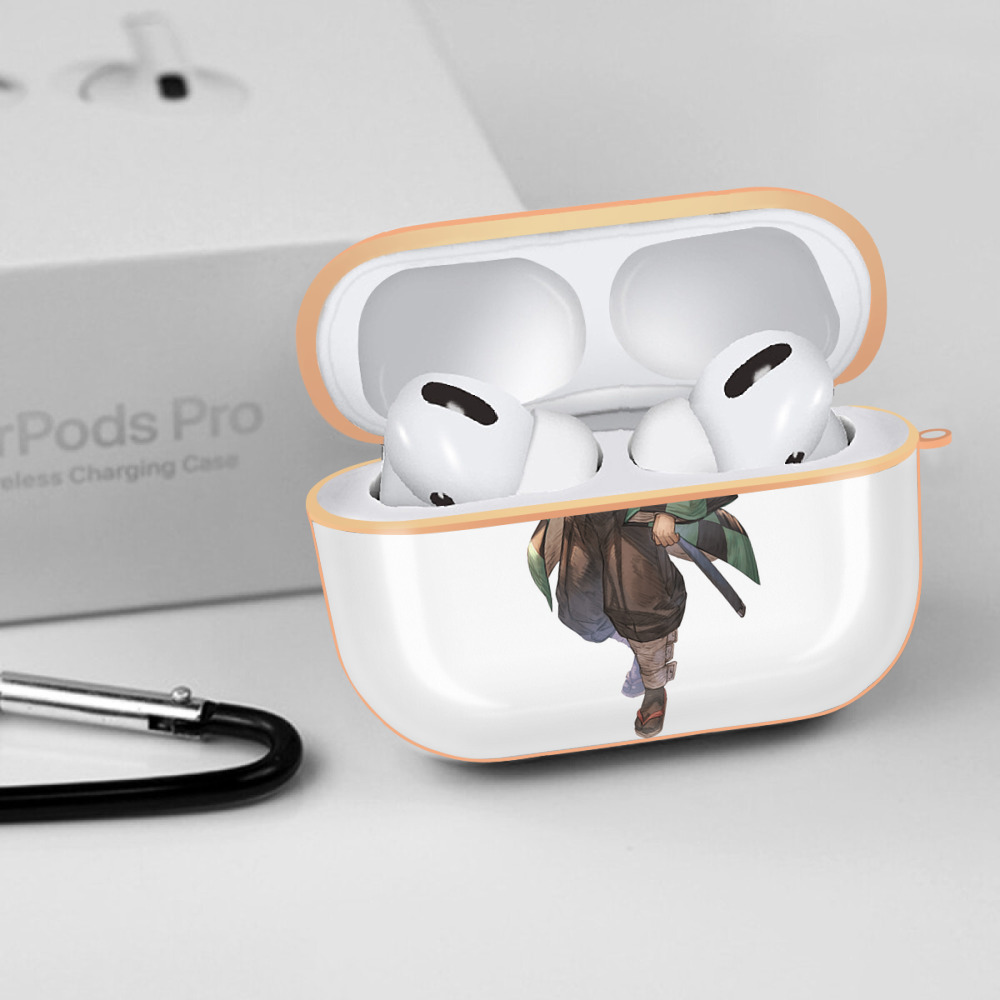 鬼滅の刃 竈門 炭治郎／かまど たんじろう Kamado Tanjirou 【AirPods Pro用】ハードシェル保護ケース｜耐衝撃・防指紋・カラビナ付き商品仕様