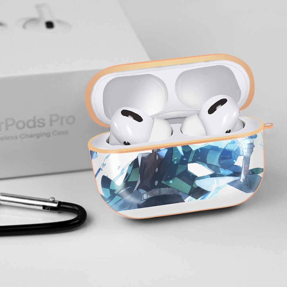 鬼滅の刃 竈門 炭治郎／かまど たんじろう Kamado Tanjirou 【AirPods Pro用】ハードシェル保護ケース｜耐衝撃・防指紋・カラビナ付き商品仕様