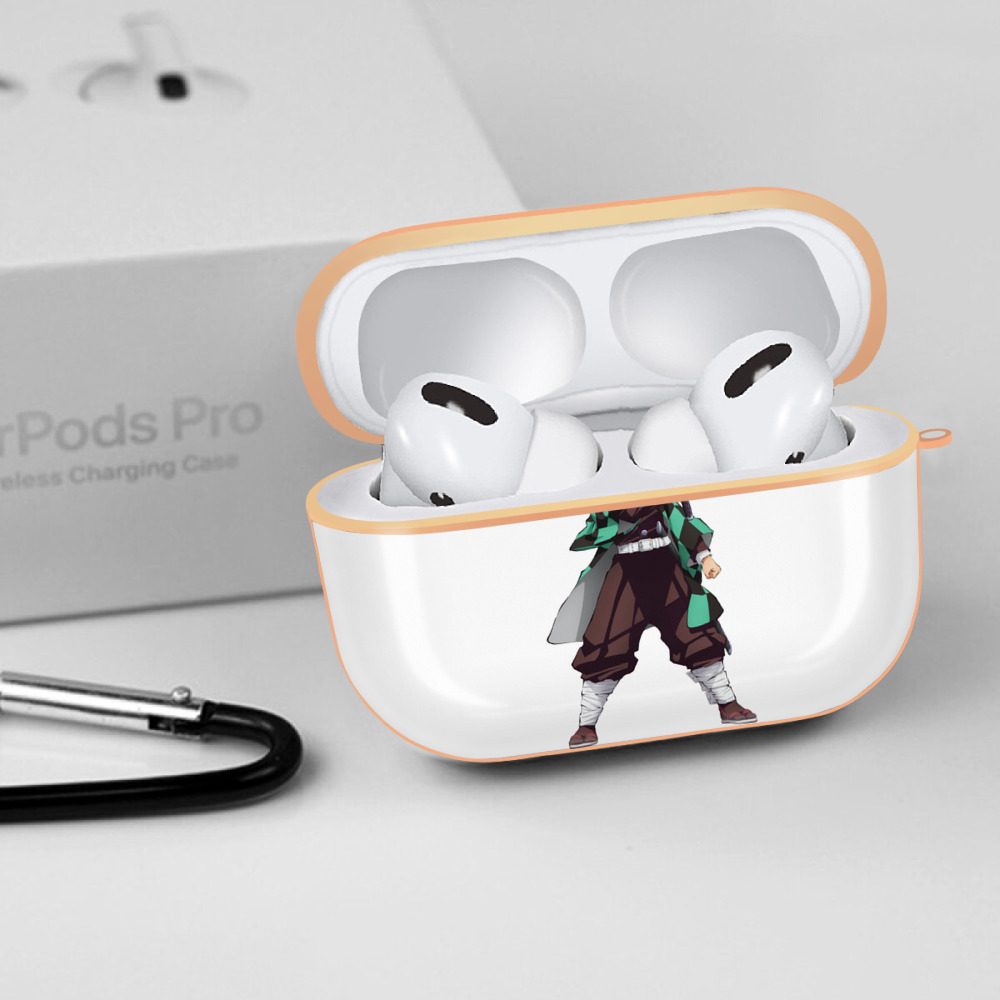 鬼滅の刃 竈門 炭治郎／かまど たんじろう Kamado Tanjirou 【AirPods Pro用】ハードシェル保護ケース｜耐衝撃・防指紋・カラビナ付き商品仕様