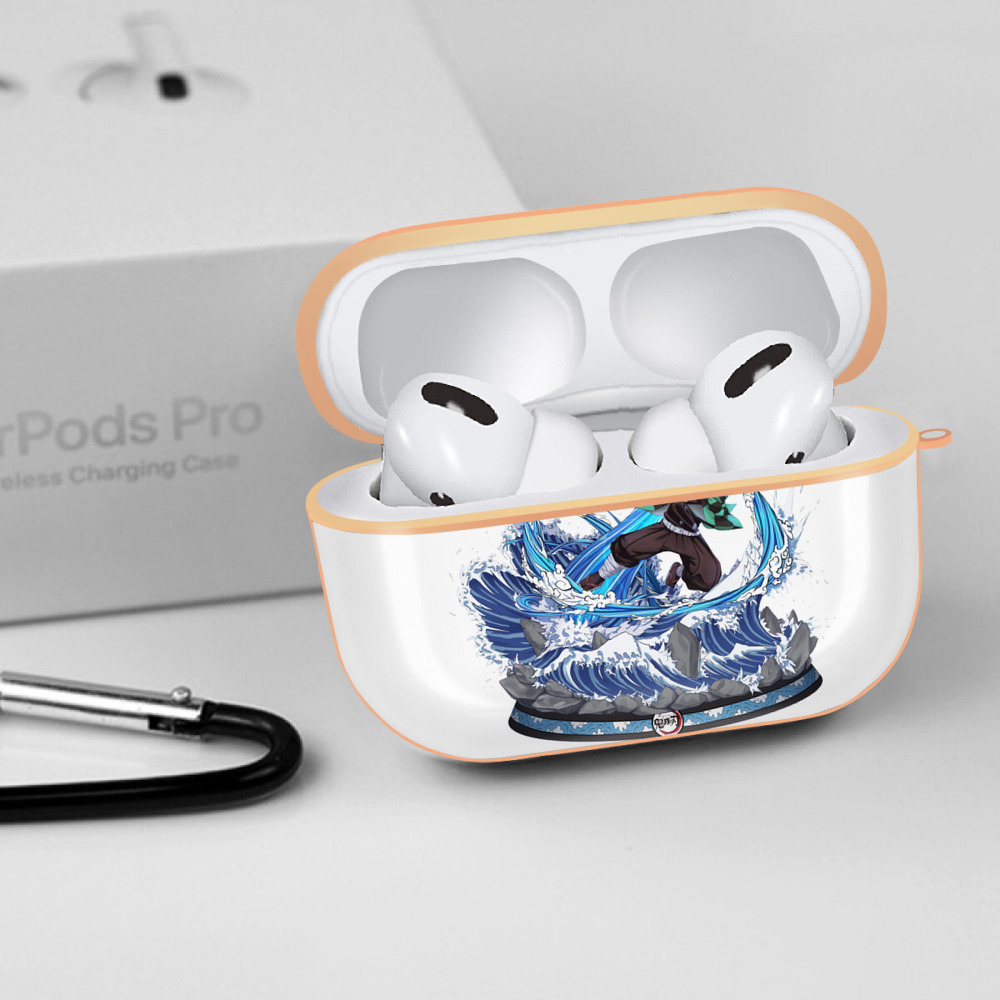 鬼滅の刃 竈門 炭治郎／かまど たんじろう Kamado Tanjirou 【AirPods Pro用】ハードシェル保護ケース｜耐衝撃・防指紋・カラビナ付き商品仕様