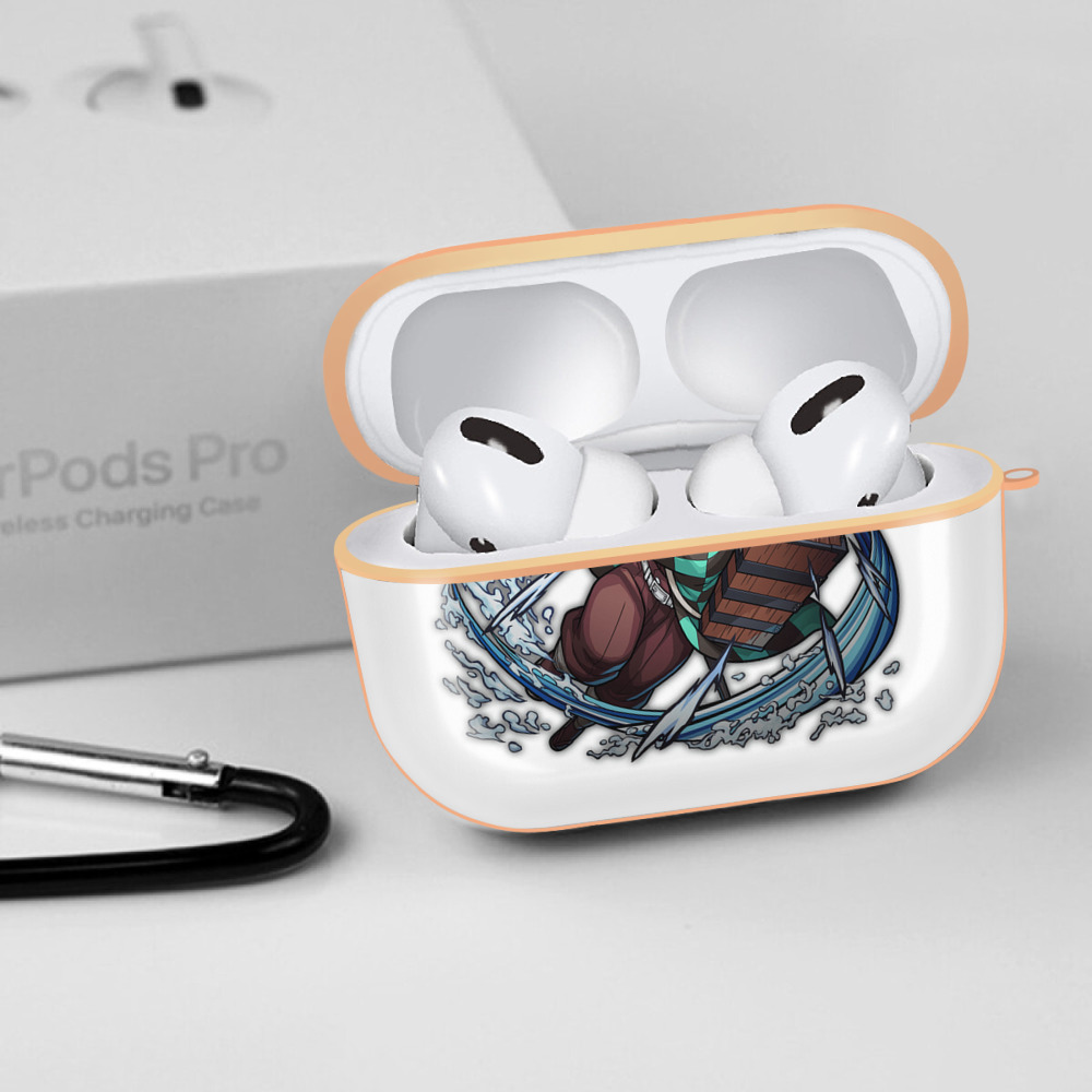 鬼滅の刃 竈門 炭治郎／かまど たんじろう Kamado Tanjirou 【AirPods Pro用】ハードシェル保護ケース｜耐衝撃・防指紋・カラビナ付き商品仕様