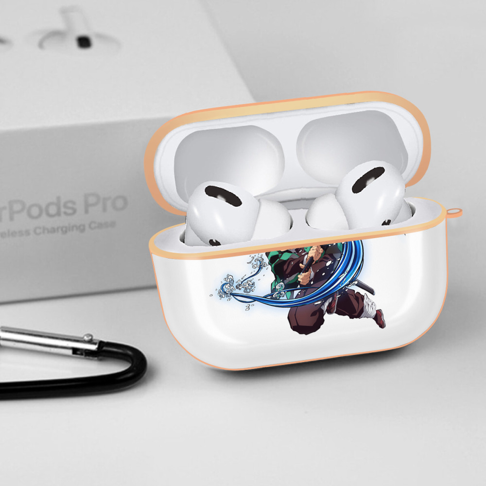 鬼滅の刃 竈門 炭治郎／かまど たんじろう Kamado Tanjirou 【AirPods Pro用】ハードシェル保護ケース｜耐衝撃・防指紋・カラビナ付き商品仕様