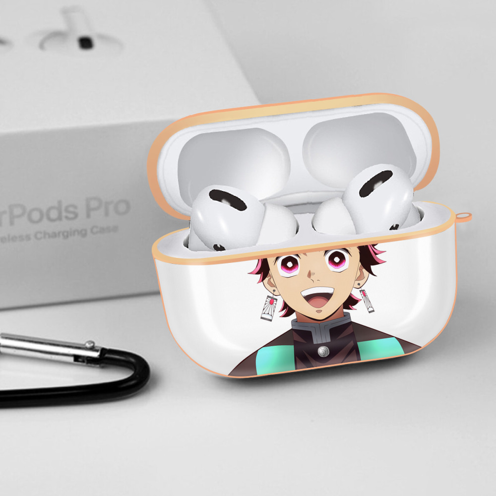 鬼滅の刃 竈門 炭治郎／かまど たんじろう Kamado Tanjirou 【AirPods Pro用】ハードシェル保護ケース｜耐衝撃・防指紋・カラビナ付き商品仕様