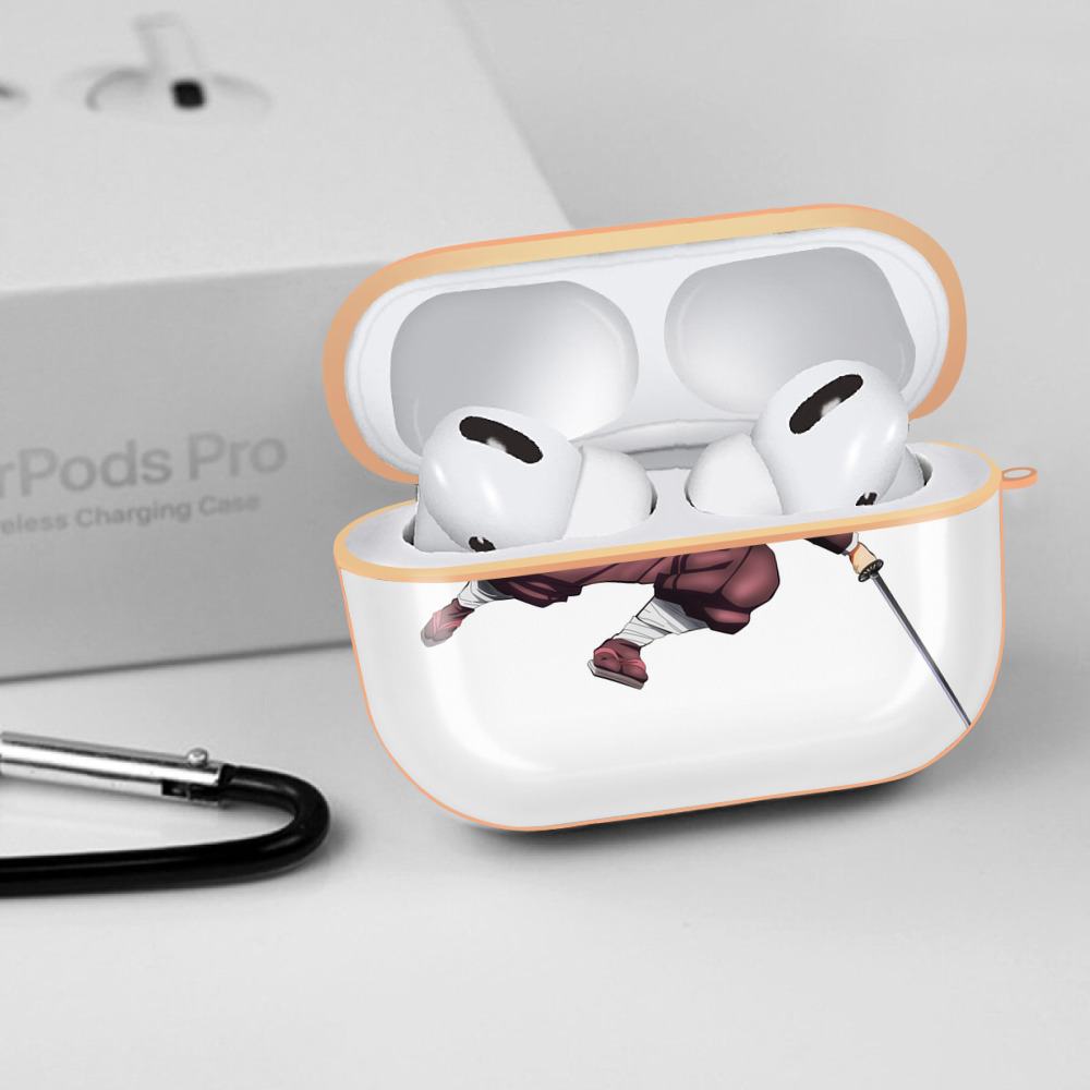 鬼滅の刃 竈門 炭治郎／かまど たんじろう Kamado Tanjirou 【AirPods Pro用】ハードシェル保護ケース｜耐衝撃・防指紋・カラビナ付き商品仕様