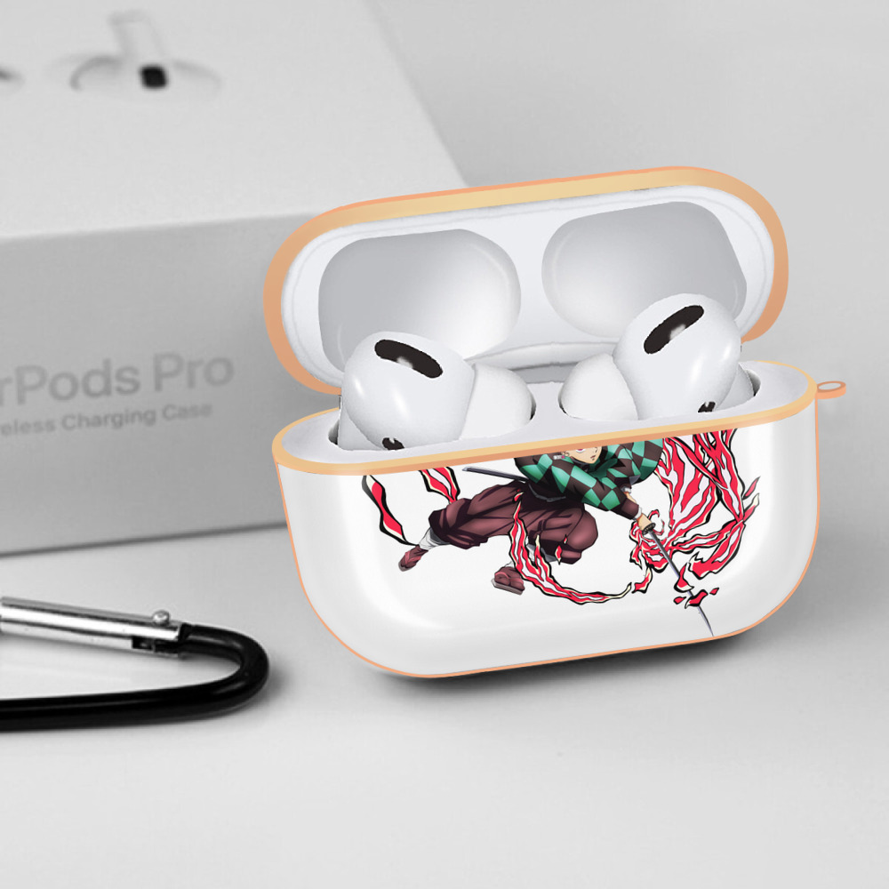 鬼滅の刃 竈門 炭治郎／かまど たんじろう Kamado Tanjirou 【AirPods Pro用】ハードシェル保護ケース｜耐衝撃・防指紋・カラビナ付き商品仕様