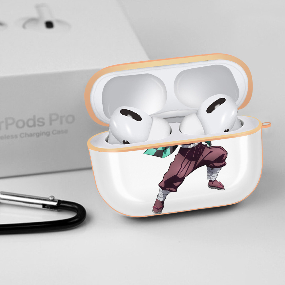 鬼滅の刃 竈門 炭治郎／かまど たんじろう Kamado Tanjirou 【AirPods Pro用】ハードシェル保護ケース｜耐衝撃・防指紋・カラビナ付き商品仕様
