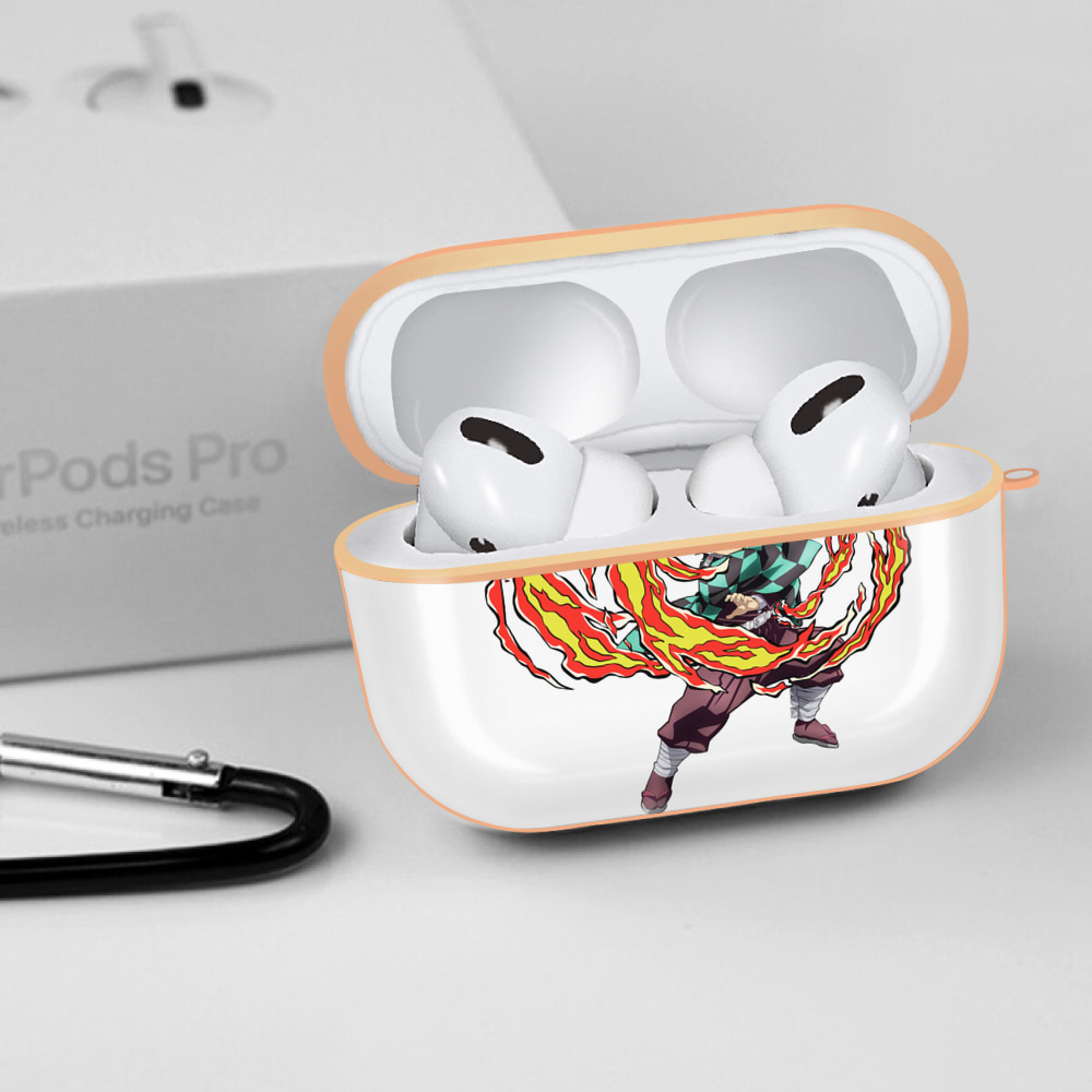 鬼滅の刃 竈門 炭治郎／かまど たんじろう Kamado Tanjirou 【AirPods Pro用】ハードシェル保護ケース｜耐衝撃・防指紋・カラビナ付き商品仕様
